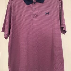 Under Armour Men's Striped Polo Shirt - Red and Blue